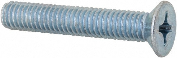 Machine Screw: M6x1, 35.00 mm Overall Length, Flat Head, Phillips