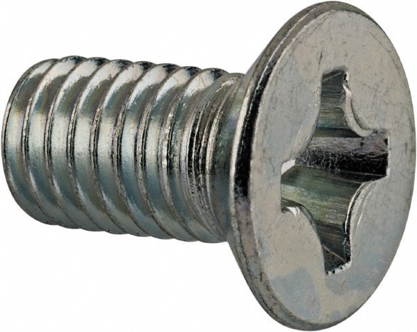 Machine Screw: M8x1.25, 16.00 mm Overall Length, Flat Head, Phillips