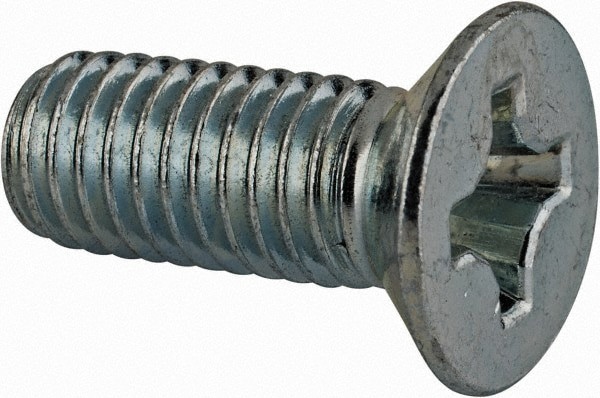 Machine Screw: M8x1.25, 20.00 mm Overall Length, Flat Head, Phillips