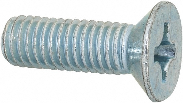 Machine Screw: M8x1.25, 25.00 mm Overall Length, Flat Head, Phillips