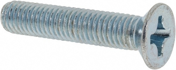 Machine Screw: M8x1.25, 40.00 mm Overall Length, Flat Head, Phillips