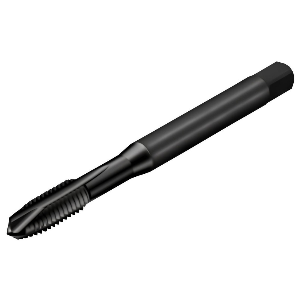 Spiral Point Tap: M8x1.25 Metric, 3 Flutes, Plug Chamfer, 6G Class of Fit, Powdered Metal High-Speed Steel, FeN Coated