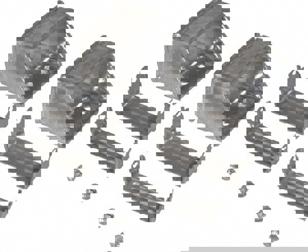 2.17 Inch Outside Width x 1.42 Inch Outside Height, Cable and Hose Carrier Stainless Steel Tube Mounting Bracket Set