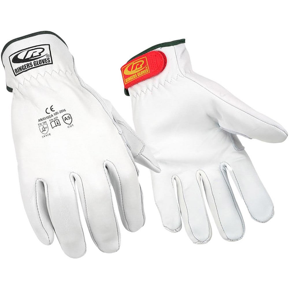 Series R664 Cut, Puncture & Abrasive-Resistant Gloves: Large, ANSI Cut N/A, Leather