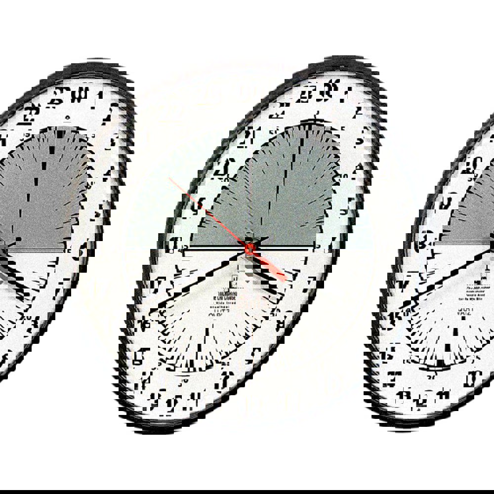 CLOCK, WALL, 24 HOUR, SLIMLINE, BROWN, 12-3/4