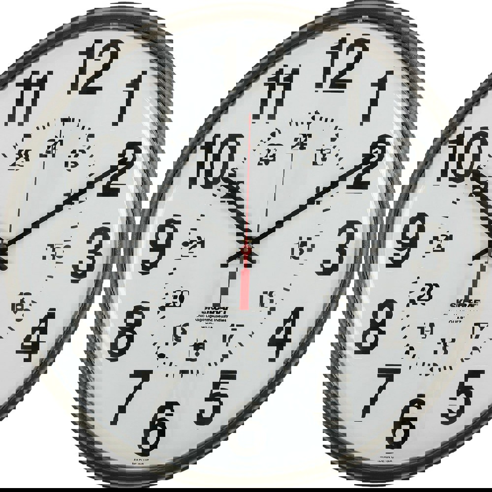 6645013428199 SKILCRAFT 12/24 Hour Slimline Quartz Wall Clock, 12.75