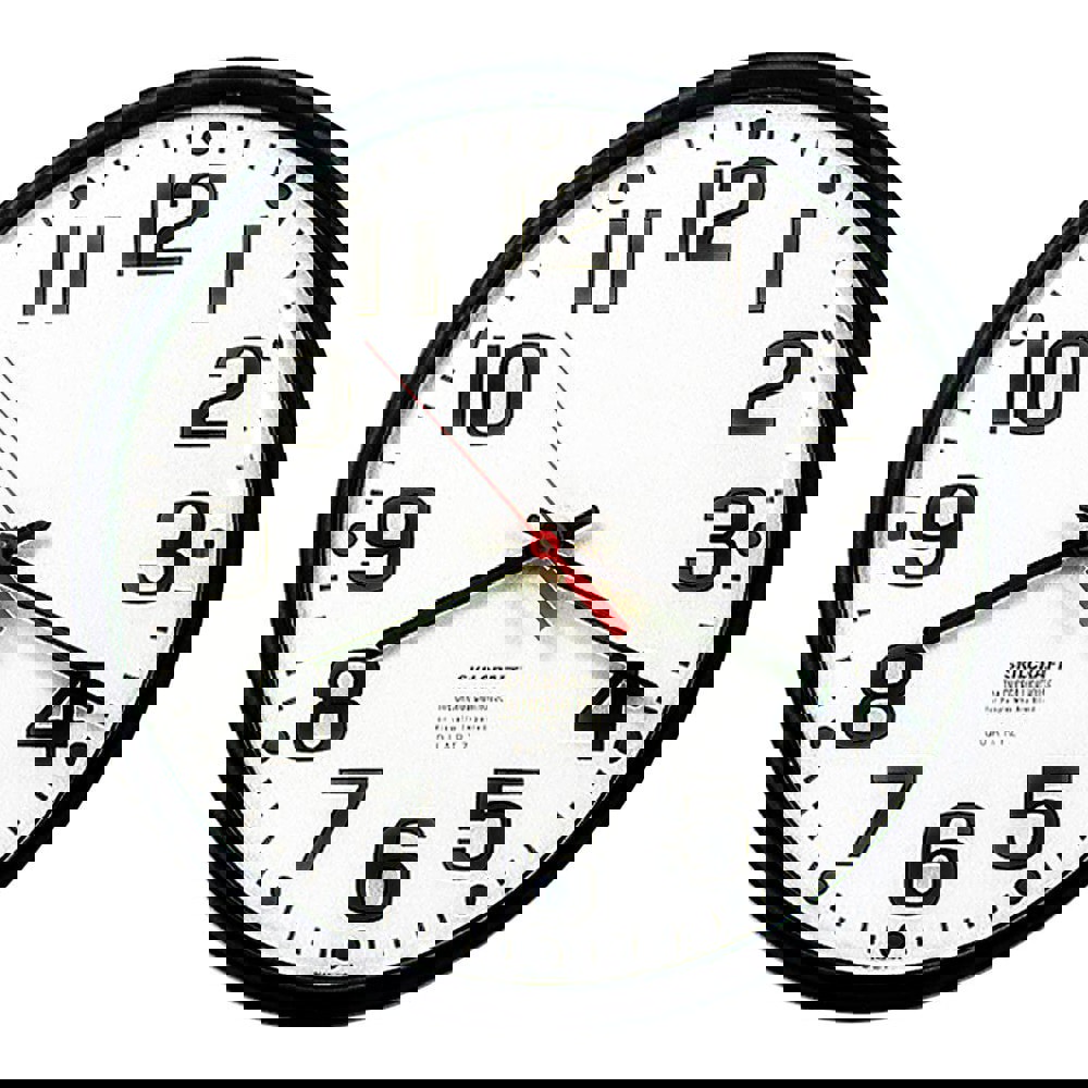 Office Wall Clocks; Display Type: Analog ; Power Source: (1) AA Battery ; Face Color: White ; Case Color: Black ; UNSPSC Code: 54111601