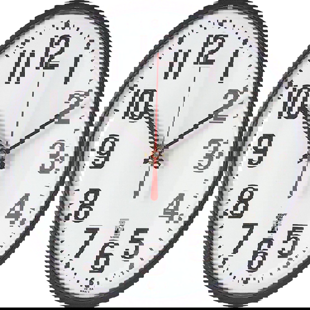 CLOCK, WALL, SELF-SET, BLACK, 8