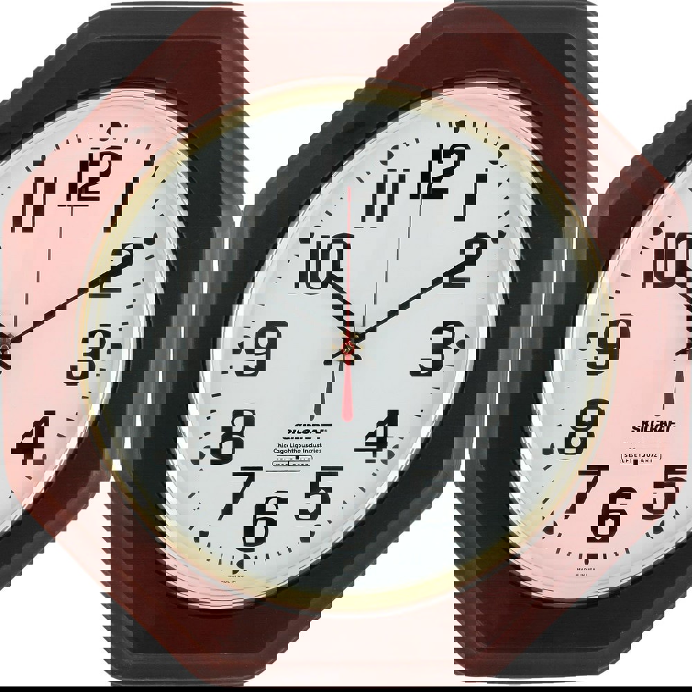 Office Wall Clocks; Display Type: Analog ; Power Source: (1) AA Battery ; Face Color: White ; Case Color: Mahogany ; UNSPSC Code: 54111601