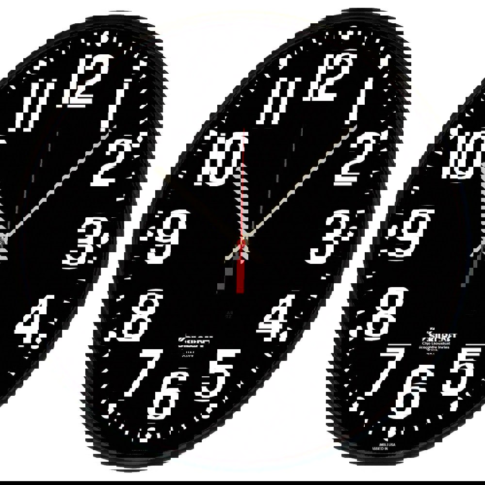 6645016986561 SKILCRAFT High Contrast Quartz Wall Clock, 12.75