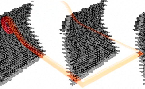 Anti-Fatigue Mat: 10' Long, 3' Wide, 7/8 Thick, Natural Rubber, Beveled Edges, Heavy-Duty