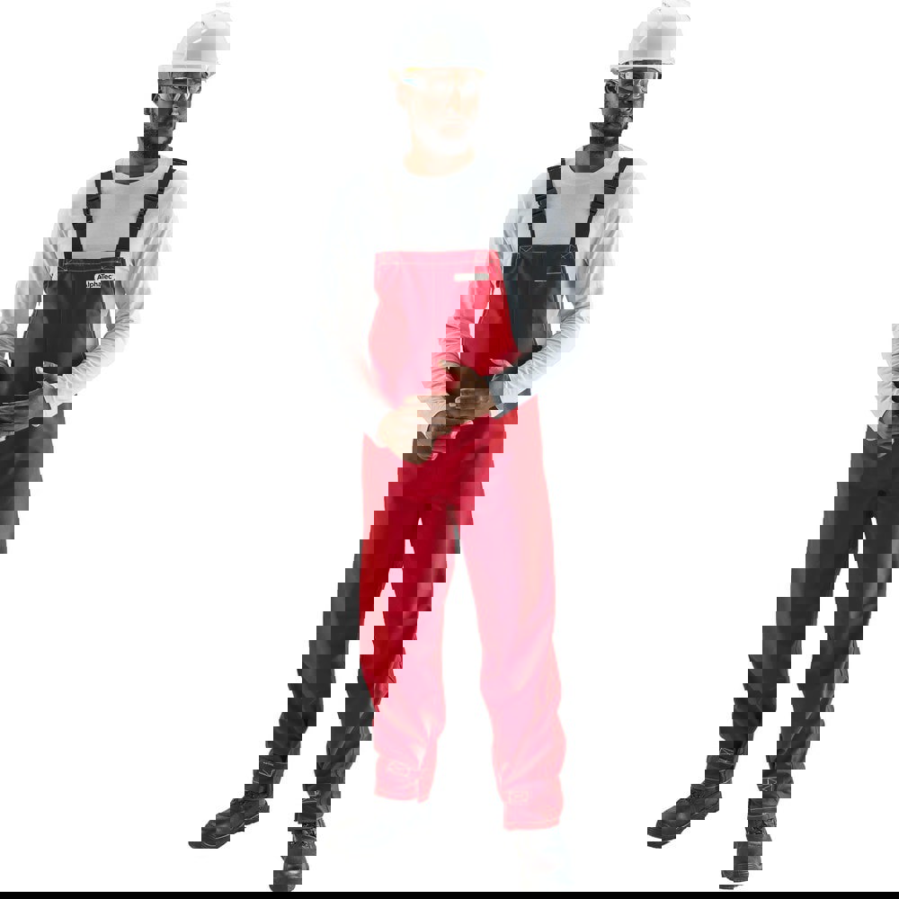 Rain & Chemical Wear; Garment Style: Overalls ; Protection Type: Chemical ; Size: 4X-Large ; Color: Red ; Material: Polyester ; Garment Type: Chemical-Resistant