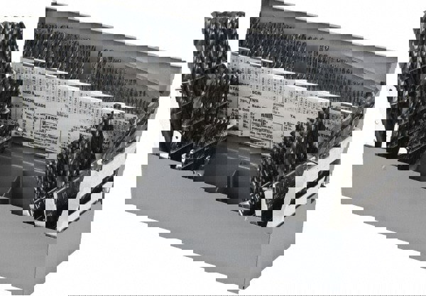 Drill Bit Set: Jobber Length Drill Bits, 115 Pc, 135 &deg;, High Speed Steel