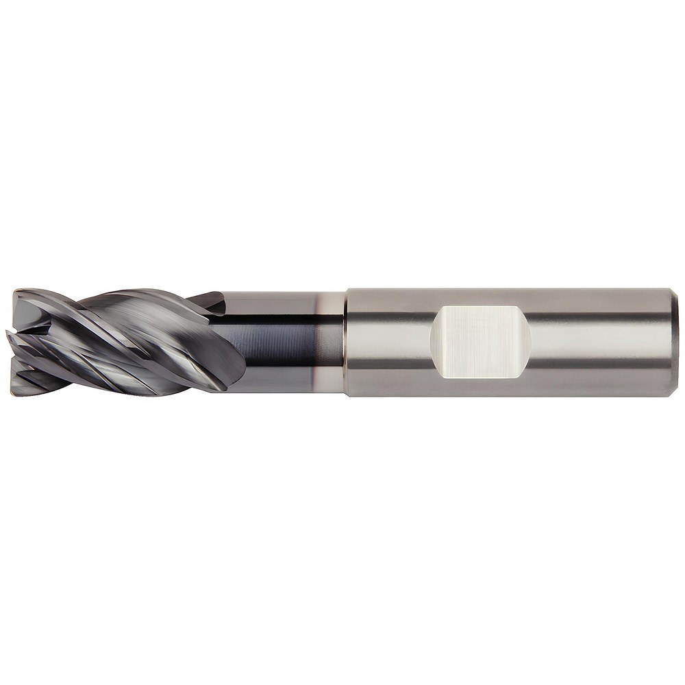 Corner Radius End Mill: 10 mm Dia, 15 mm LOC, 0.5 mm Radius, 4 Flutes, Solid Carbide
