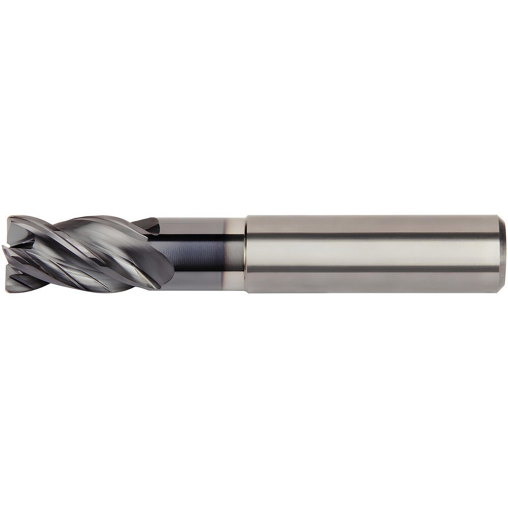 Corner Radius End Mill: 12 mm Dia, 18 mm LOC, 4 mm Radius, 4 Flutes, Solid Carbide