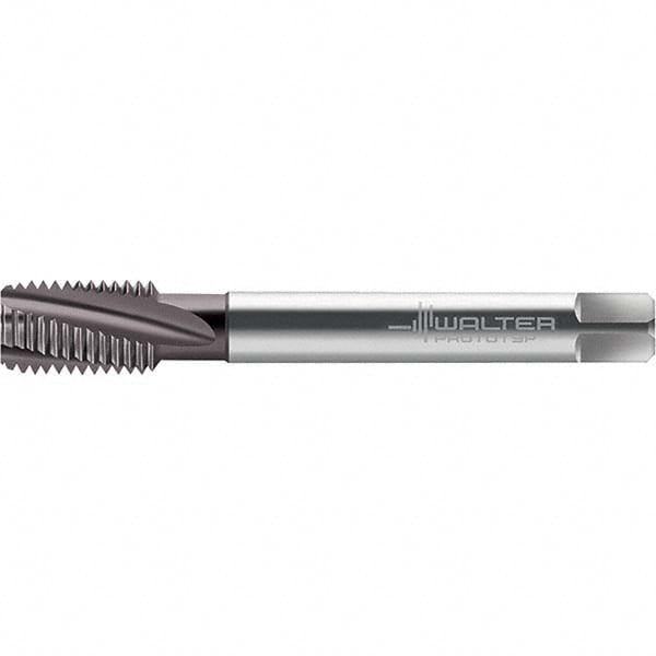 Spiral Flute Tap: M16x1.50 Metric, 4 Flutes, Modified Bottoming, 6HX Class of Fit, Solid Carbide, THL Coated