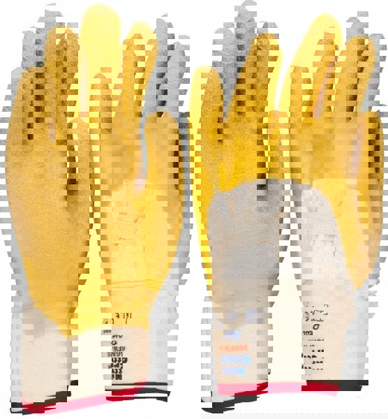 General Purpose Work Gloves: Large, Rubber Coated, Cotton