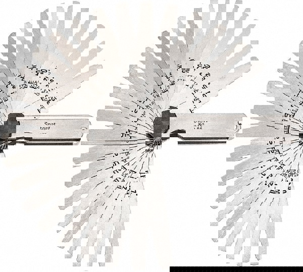 Feeler Gage Sets; Maximum Thickness (mm): 0.0015; Minimum Thickness: 0.0250; Minimum Thickness (mm): 0.0250; Number of Leaves: 26; Material: Stainless Steel; Number Of Leaves: 26; Leaf Length (Inch): 3-1/32; Width (mm): 1/2; Width (Inch): 1/2; Thicknesses