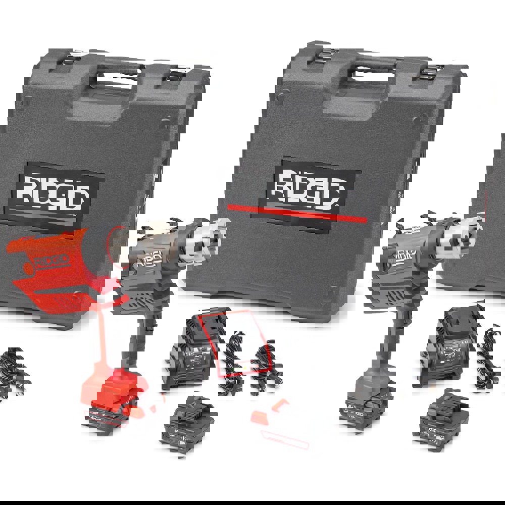 Benders, Crimpers & Pressers; Type: Presser ; Maximum Pipe Capacity (Inch): 4 ; Includes: RP 350 Press Tool; (2) 18V 2.5 Ah Lithium-ion Batteries; 18V Charger; Carrying Case ; For Use With: Viega Propress & Megapress Fittings ; Overall Depth (Inch): 11