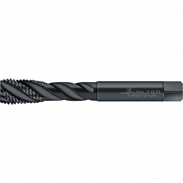 Spiral Flute Tap: M8x1.25 Metric, 3 Flutes, Semi-Bottoming, 6HX Class of Fit, Steam Oxide Coated