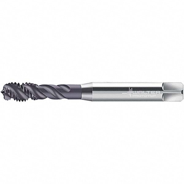 Spiral Flute Tap: M8x1.25, 3 Flutes, Semi-Bottoming, 6HX Class of Fit, Powdered Metal & Cobalt, High Speed Steel, TiAlN Coated