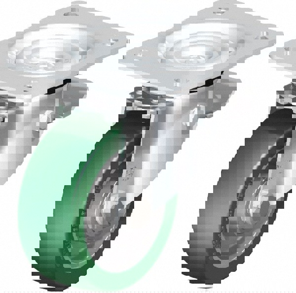 Swivel Top Plate Caster: Polyurethane-Elastomer Blickle Softhane, 4