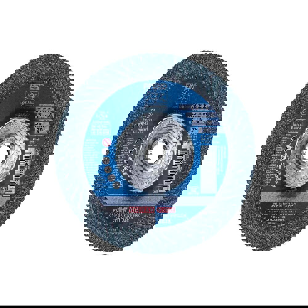 Flap Disc: 5/8-11 Hole, 40 Grit, Zirconia Alumina, Type 27