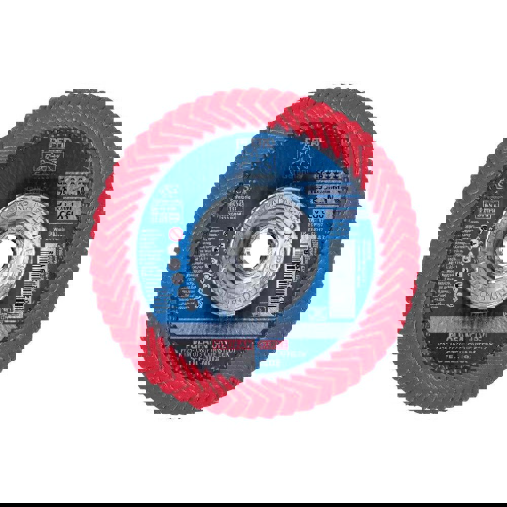 Flap Disc: 5/8-11 Hole, 60 Grit, Ceramic, Type 27