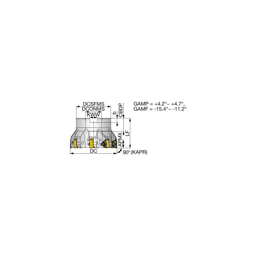Indexable Square-Shoulder Face Mill: TPTN12M100B32.0R07, 32.0000
