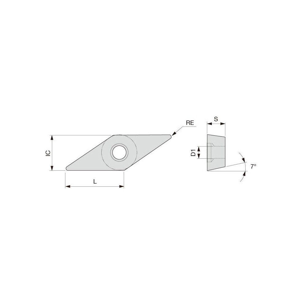 Turning Insert: VCMT331PSF AH8015, Solid Carbide