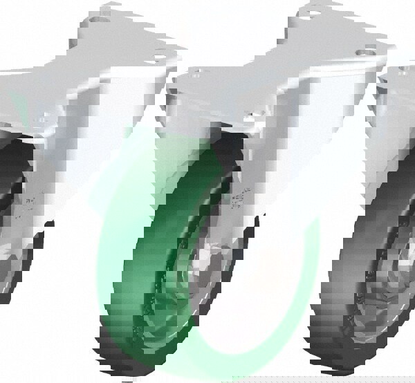 Rigid Top Plate Caster: Polyurethane-Elastomer Blickle Softhane, 4