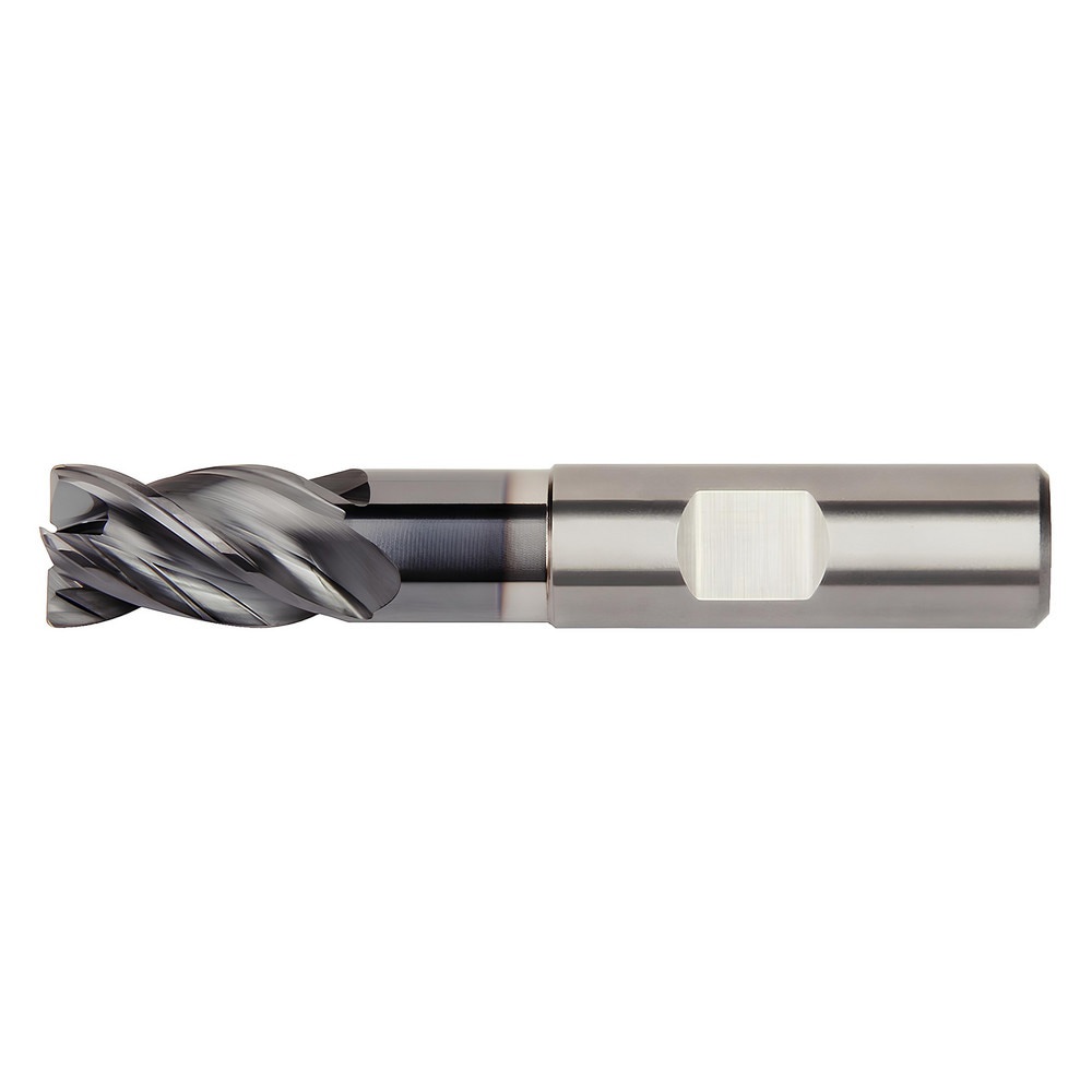 Corner Chamfer End Mill: 3 mm Dia, 8 mm LOC, 4 Flutes, 0.1 mm Chamfer Width, Solid Carbide