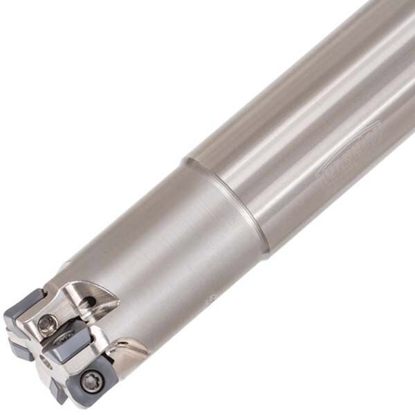 Indexable High-Feed End Mill: 12 mm Cut Dia, 12 mm Cylindrical Shank