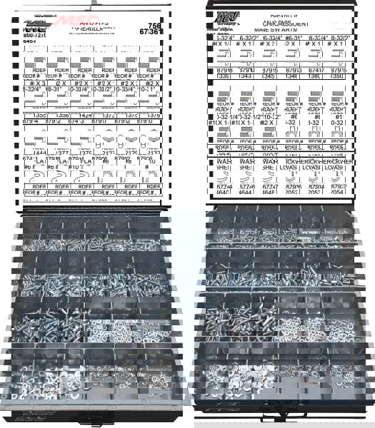 1,200 Piece, #6-32 to #10-32, Steel Machine Screw Assortment