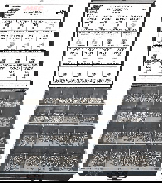 1,400 Piece, #6-32 to #10-32, Stainless Steel Machine Screw Assortment