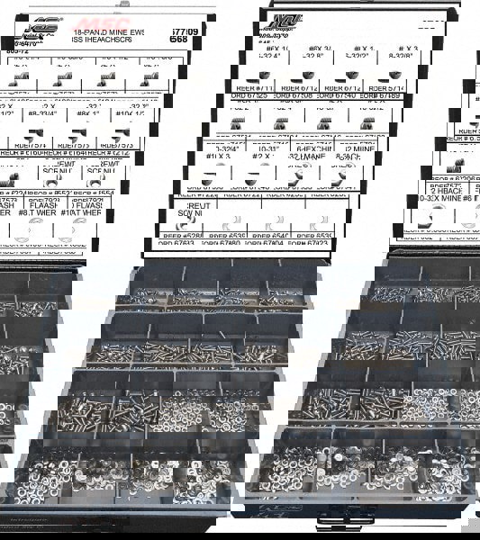 1,400 Piece, #6-32 to #10-32, Stainless Steel Machine Screw Assortment