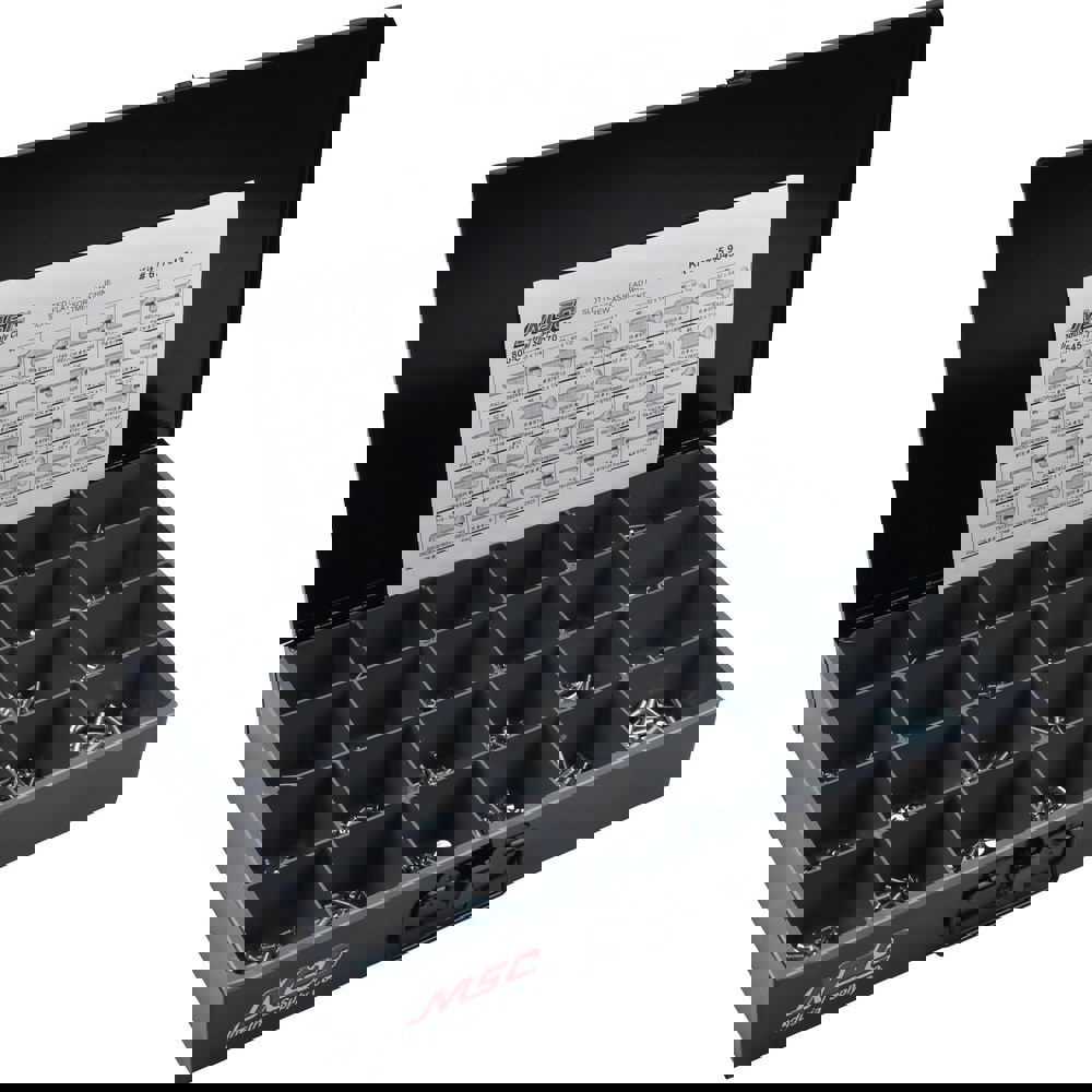 1,500 Piece, #4-40 to #12-24, Steel Machine Screw Assortment