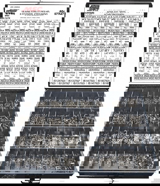 2,200 Piece, #6-32 to 1/4-20, Stainless Steel Machine Screw Assortment