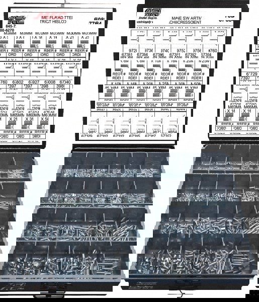 820 Piece, M3x5.00 to M5x25.00, Steel Machine Screw Assortment