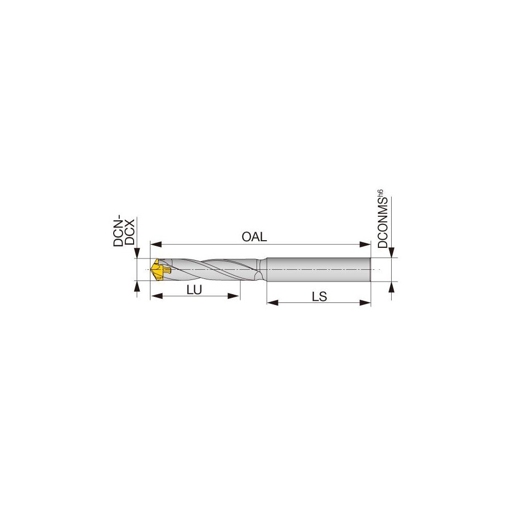 Replaceable-Tip Drill: 6 to 6.4 mm Dia, 21 mm Max Depth, 8 mm Straight-Cylindrical Shank