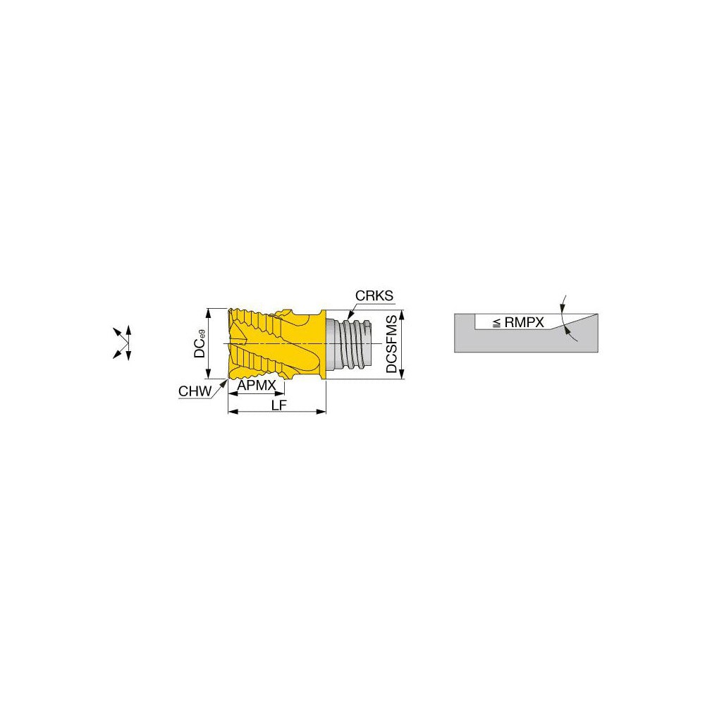 Corner Chamfer End Mill Head: 0.6299