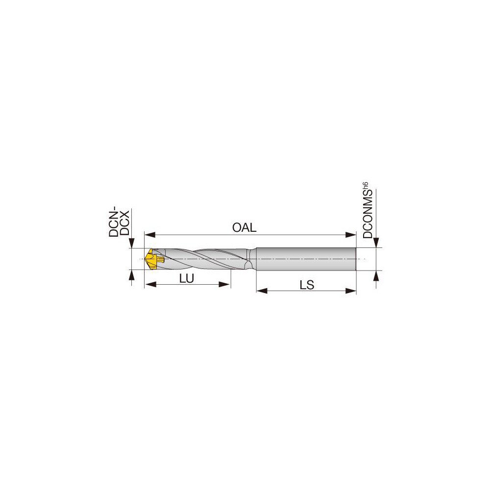 Replaceable-Tip Drill: 13 to 13.4 mm Dia, 54 mm Max Depth, 14 mm Straight-Cylindrical Shank