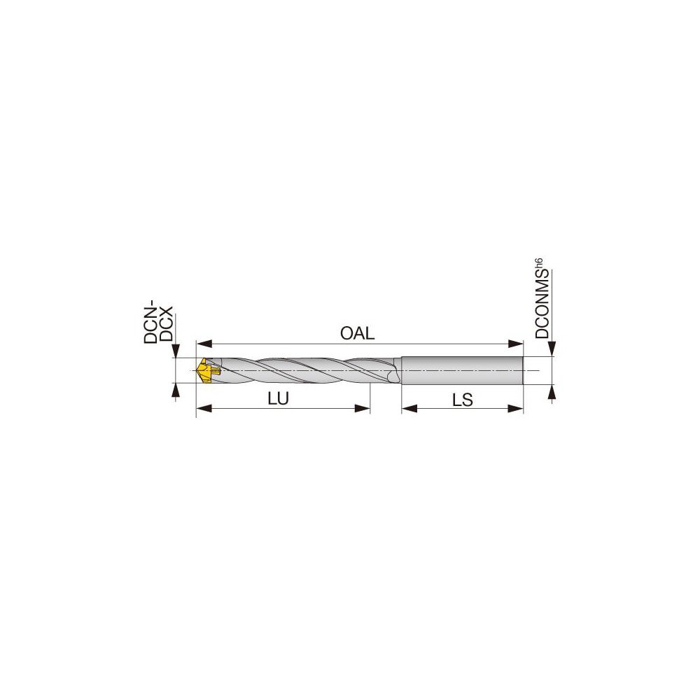 Replaceable-Tip Drill: 11 to 11.4 mm Dia, 75 mm Max Depth, 12 mm Straight-Cylindrical Shank