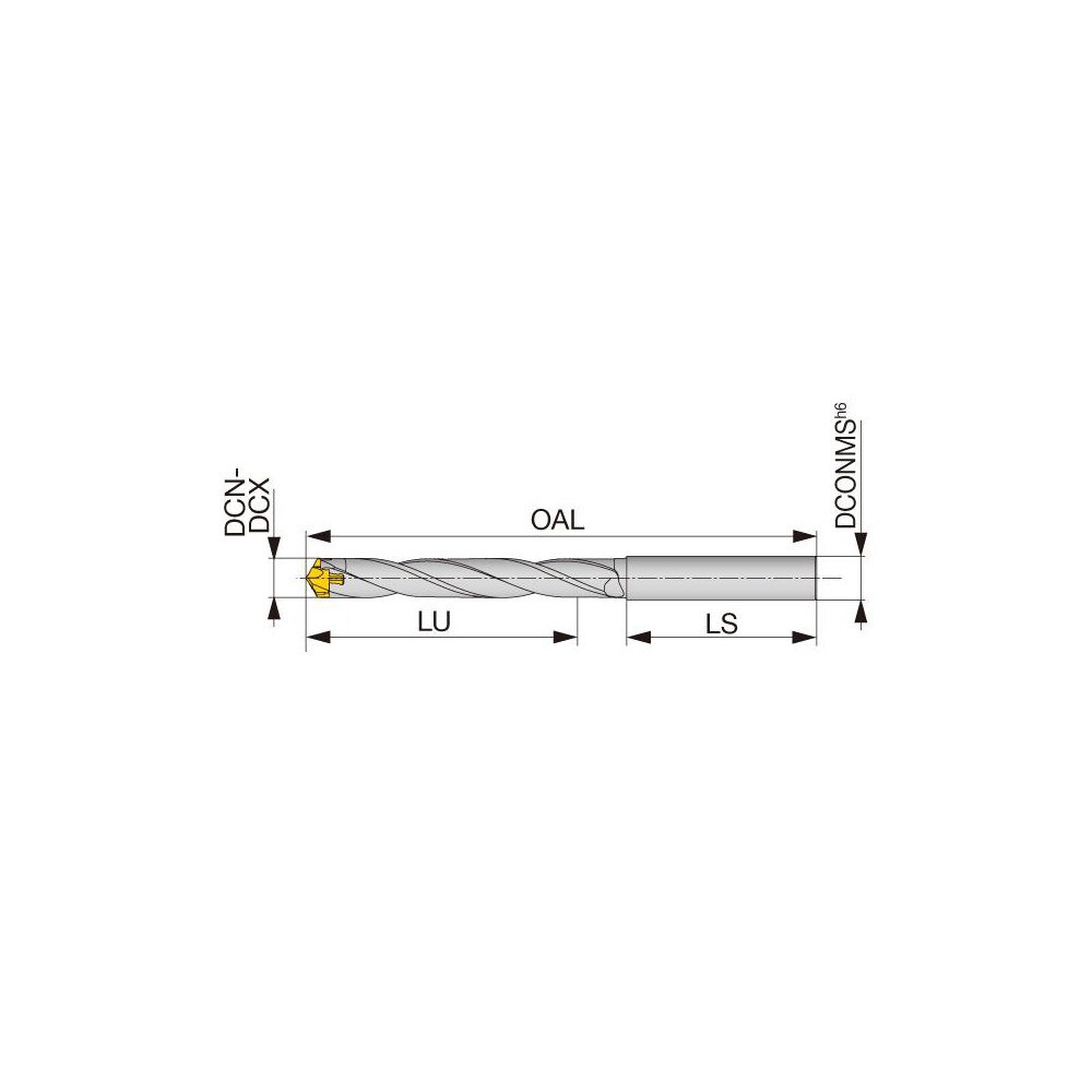 Replaceable-Tip Drill: 14.5 to 14.9 mm Dia, 97 mm Max Depth, 16 mm Straight-Cylindrical Shank