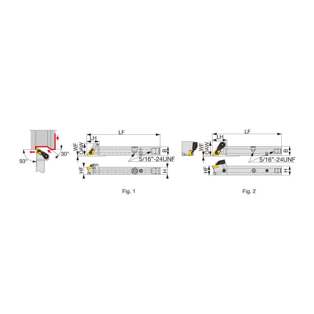Indexable Turning Toolholder: JSDJ2XR1012H07-CHP, 93 &deg; Lead Angle, Screw