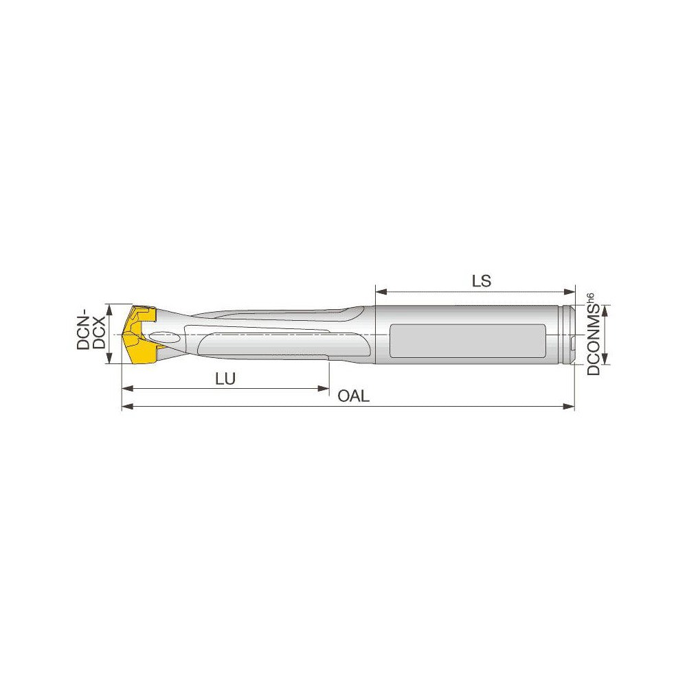 Replaceable-Tip Drill: 8.5 to 8.9 mm Dia, 26 mm Max Depth, 9 mm Weldon Flat Shank