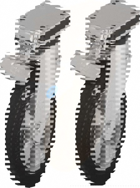 Swivel Top Plate Caster: Solid Rubber, 5