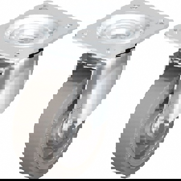 Swivel Top Plate Caster: Solid Rubber, 4