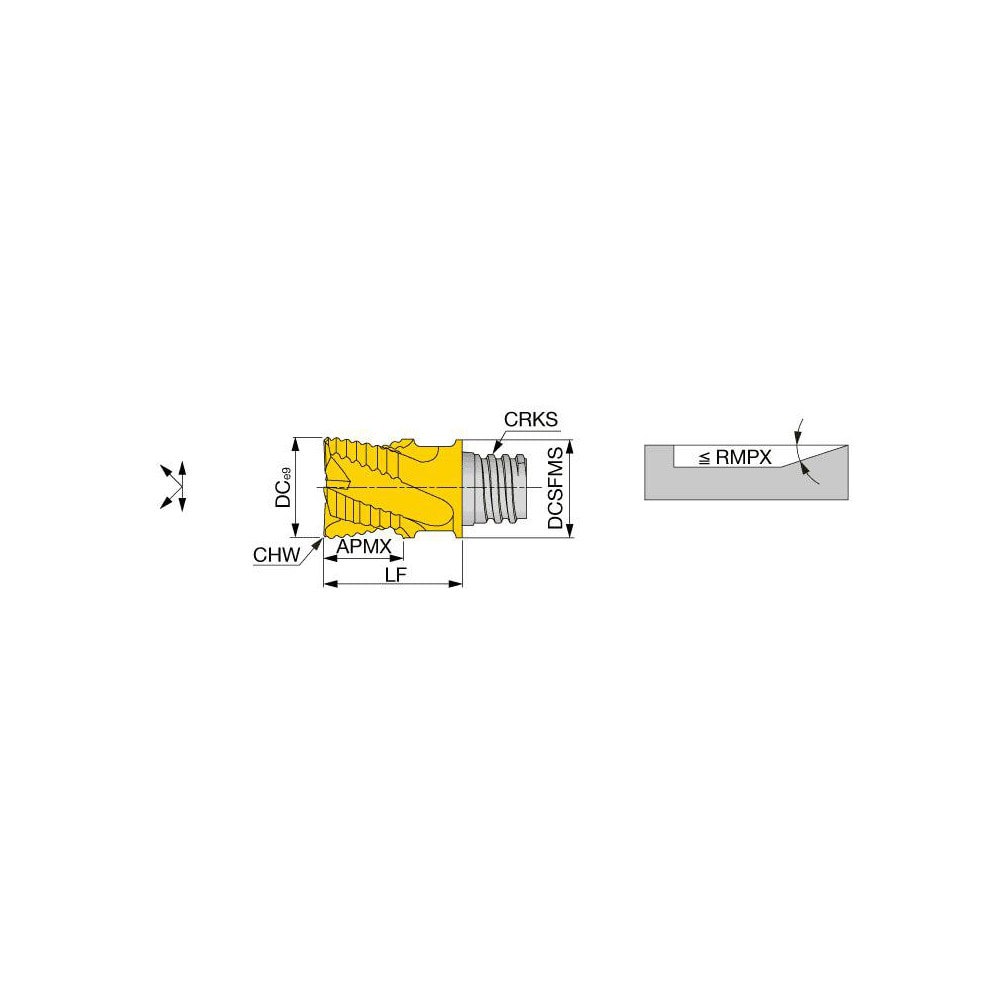 Corner Chamfer End Mill Head: 0.4724