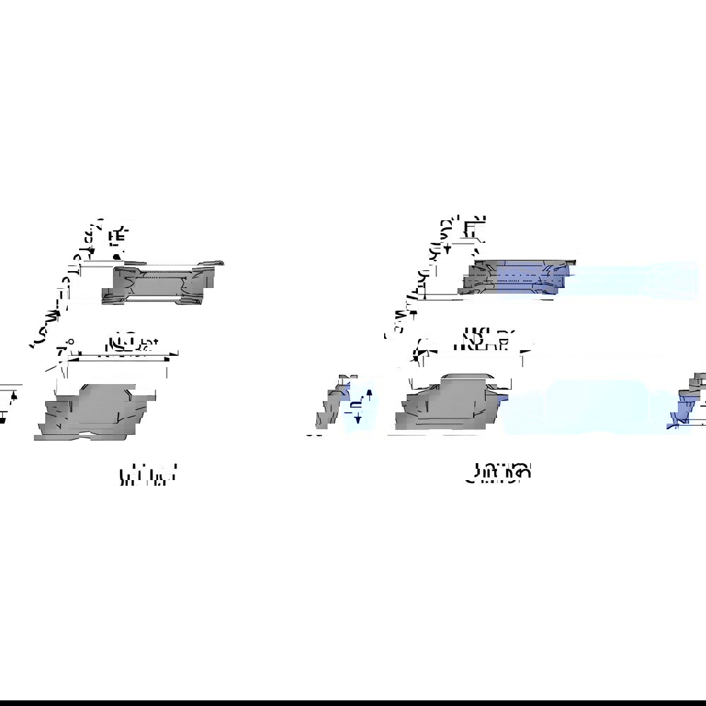 Grooving Inserts; Insert Style: DTX ; Insert Size Code: 2 ; Cutting Width (Decimal Inch): 0.0787 ; Insert Hand: Neutral ; Maximum Depth of Cut (Decimal Inch): 0.7283 ; Insert Material: Carbide